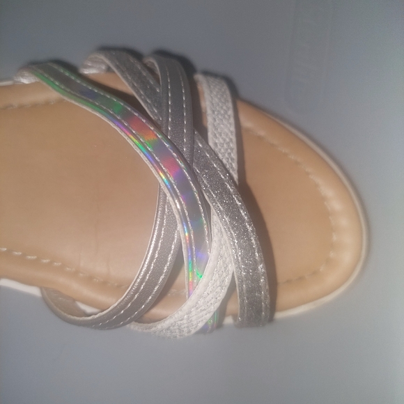 Girls Silver & White Sandals - Picture 3 of 4